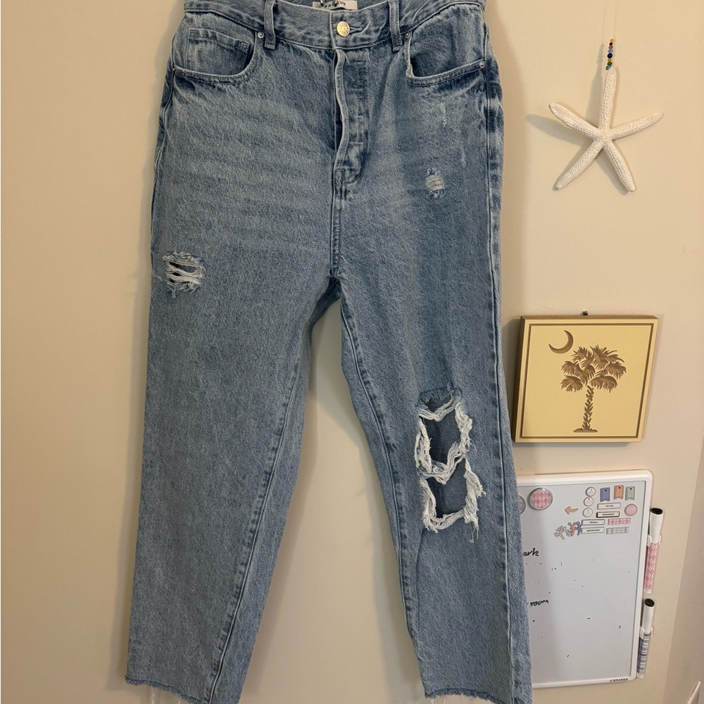 PacSun High-rise straight distressed jeans